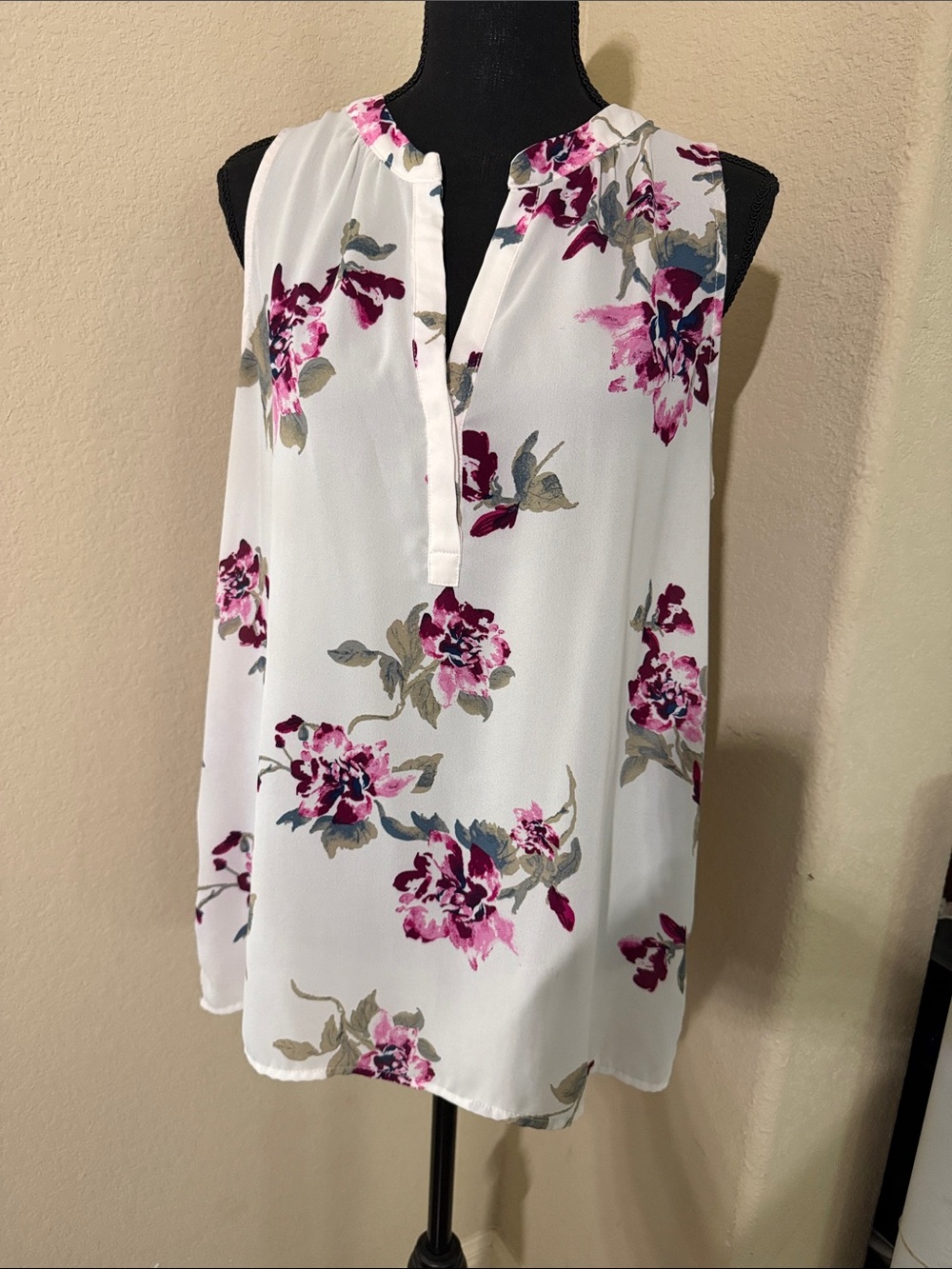 Alice Blue Floral Pink and Gray Blouse